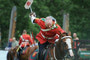 Cpl Roberts demonstrating why he is the 2012 Tent pegging Champion at the Canada One Tournament. (Picture courtesy of Spruce Meadows Media)